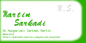 martin sarkadi business card